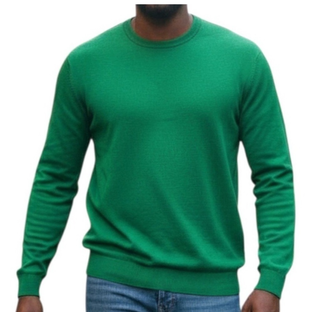 NWT Massimo‎ Piombo Men XXL Pima Cotton Knit Sweater Crew Neck Green Pullover